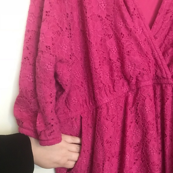 TORRID Pink Lace Dress WITH POCKETS!! - Picture 3 of 5